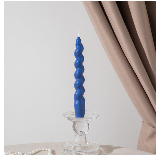 Handmade Macaron Spiral Thread Soy Wax Long Brush Holder Aromatherapy Candle